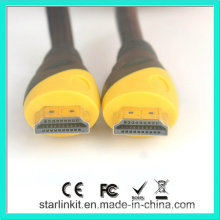 Câble HDMI haute vitesse 3D 4k plaqué or noir jaune